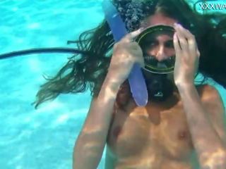 Underwater Self dirty movie With Purple Dildo by Nora Shmandora