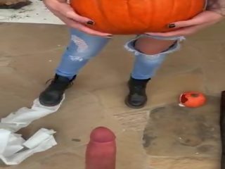 Pumpkin great With Blonde Big Tits Kenzie Taylor for Halloween Trick or Treat
